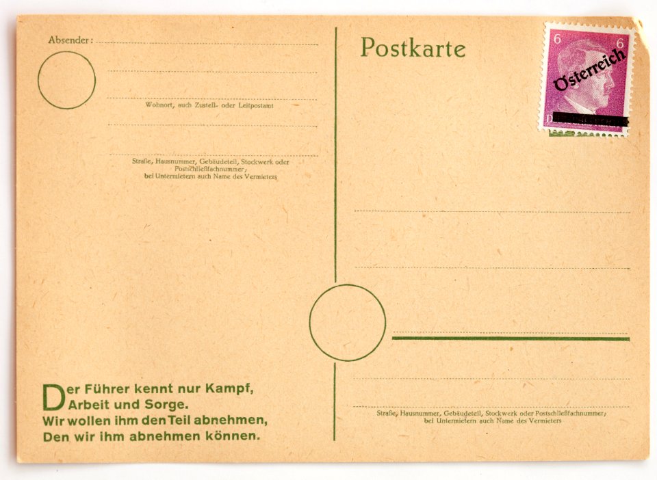 Briefmarke Deutsches Reich überstempelt Österreich PD f4