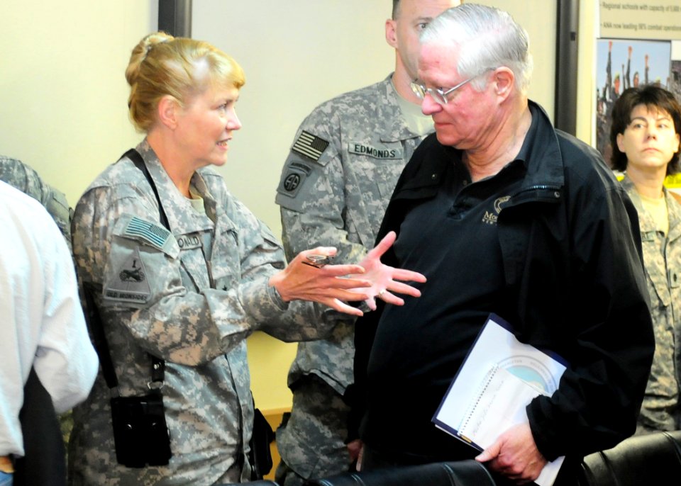 Brig. Gen. Anne McDonald talks with Anthony Cordesman (4588784056)
