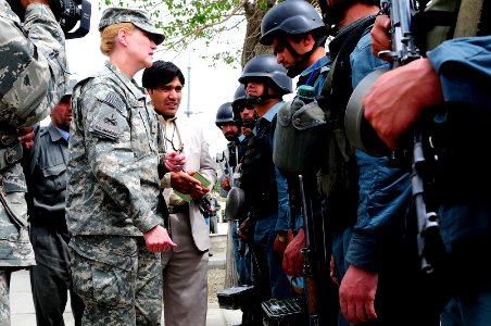 Brig. Gen. Anne Macdonald reviews members of the Afghan National Civil Order Police (4527953525)