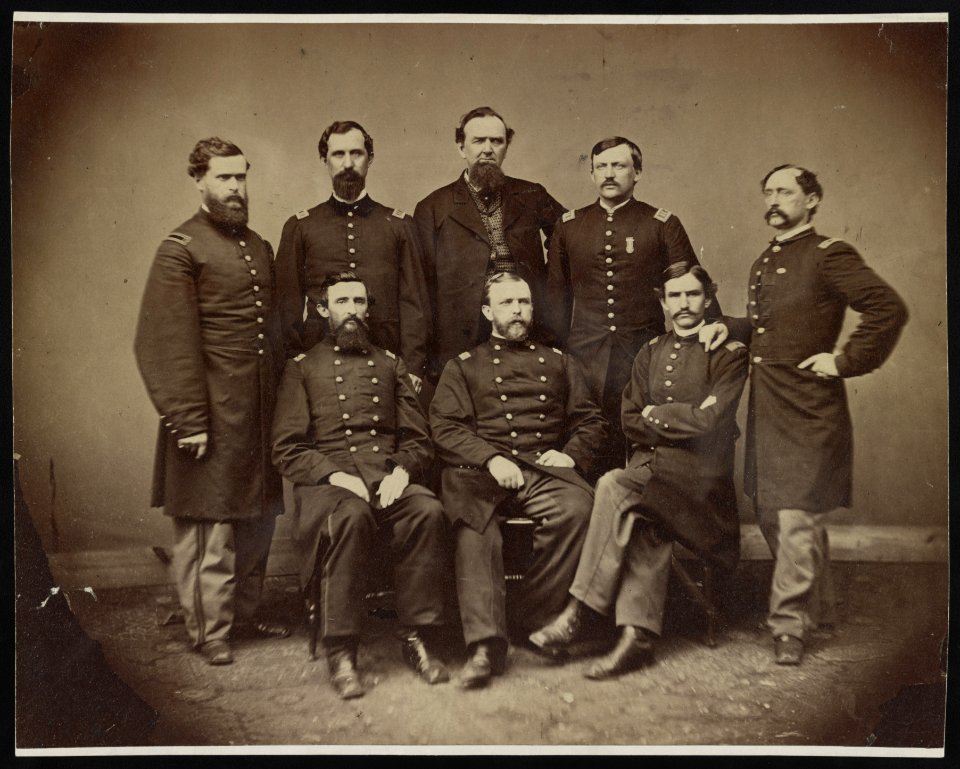 Brigadier General Isaac Swartwood Catlin of Co. H, 3rd New York Infantry Regiment and Co. C, 109th New York Infantry Regiment, with staff LCCN2013647574
