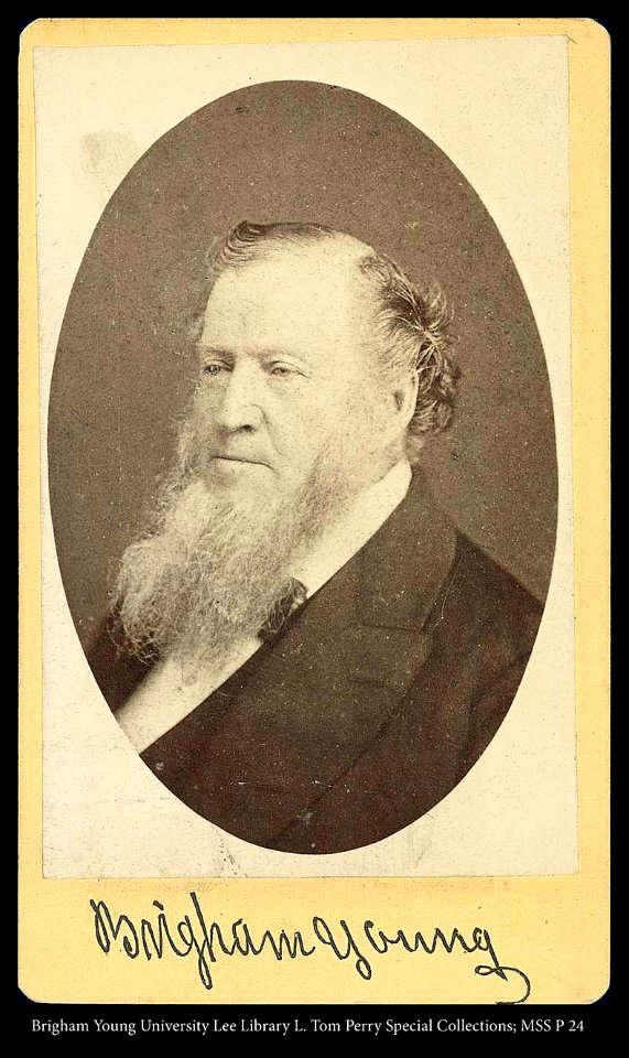 Brigham Young bust portrait with signature 1870-5