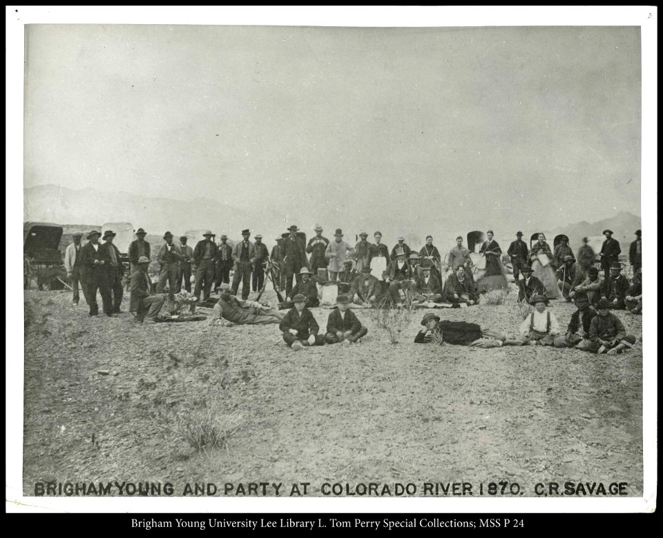 Brigham Young and party at Colorado River 1870 C.R. Savage.