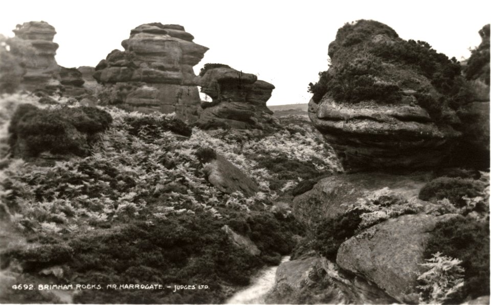 Brimham Rocks - vintage postcard (11) 001