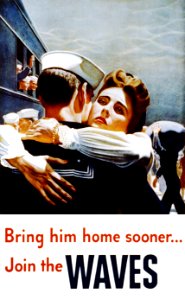Bring him home sooner... Join the WAVES, U.S. Navy poster, 1944 photo