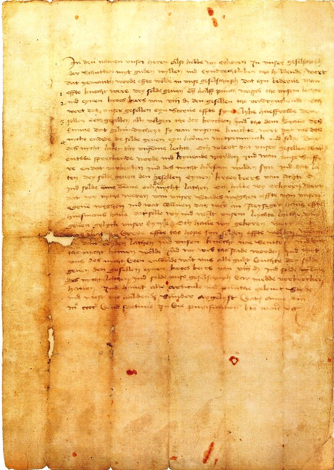 Brilon, die ersten Statuten der Schützenbruderschaft vom 2. Februar 1417