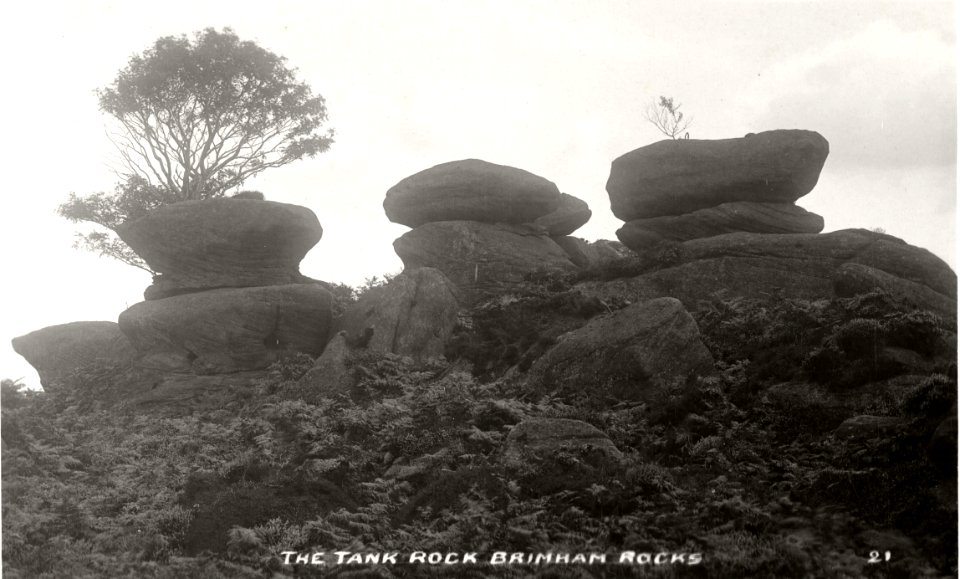 Brimham Rocks - vintage postcard (24) 001