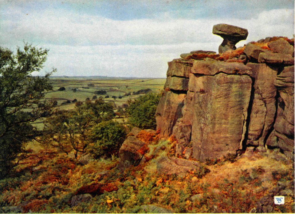 Brimham Rocks - vintage postcard (5) 001