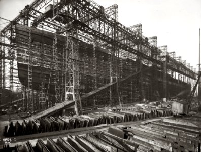 Britannic in Arrol Gantry during Construction