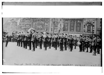 British band plays Star Spangled Banner Detroit LCCN2014704948