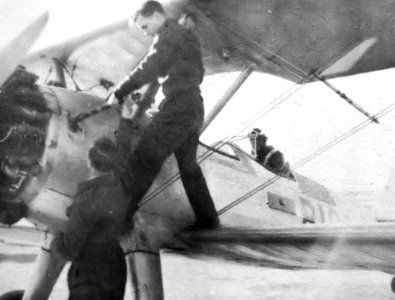 British Flight Training School No 1 - Crank Starting a PT-17 Stearman