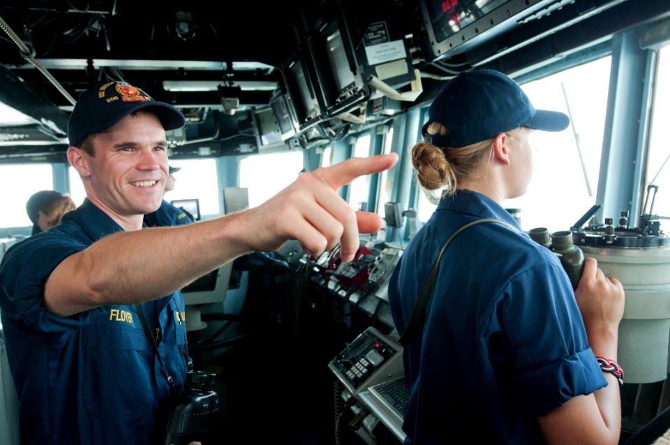 British officers aboard USS Winston S. Churchill 120906-N-YF306-046