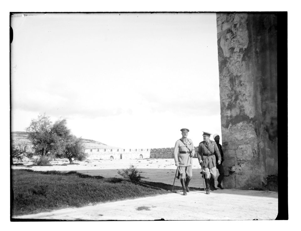 British officers on the Temple Mount, near northeast corner of al Aqsa Mosque LOC matpc.11527