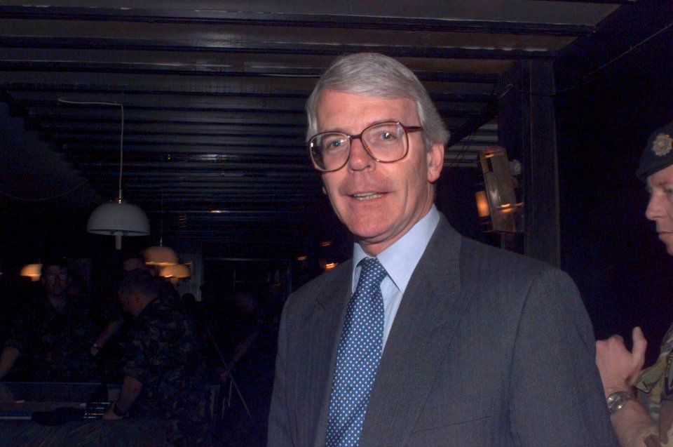 British Prime Minister John Major, in the Terme Hotel on Ilidza Compound in Sarajevo, Bosnia and Herzegovina, during Operation JOINT ENDEAVOR