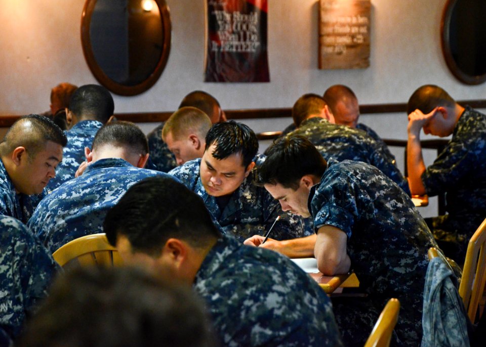Chief petty officer advancement exam 140114-N-WC566-070