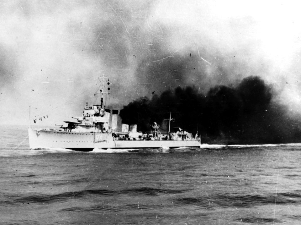 British V and W-class destroyer disguised as French destroyer circa in the 1920s