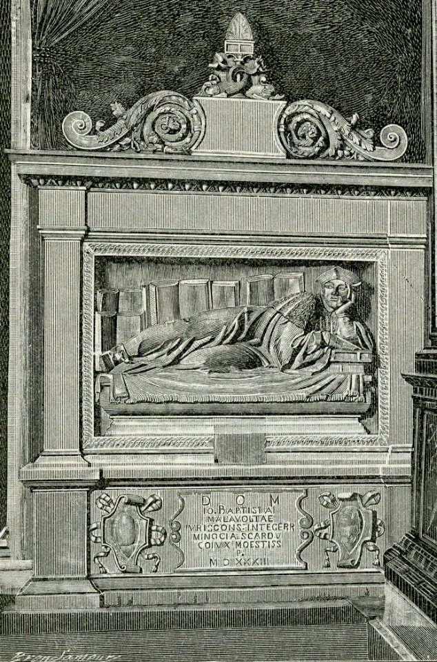 Chiesa di San Giacomo Maggiore Monumento a Gio Battista Malavolta xilografia