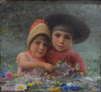 Children Among the Flowers by Ivan Gorokhov (1896)