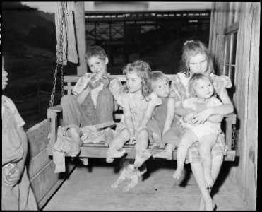 Children of Charlie Lingar who has worked for this company for fourteen years, he was injured in the mine explosion... - NARA - 541195