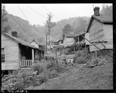 Children playing among typical houses. Gilliam Coal and Coke Company, Gilliam Mine, Gilliam, McDowell County, West... - NARA - 540793