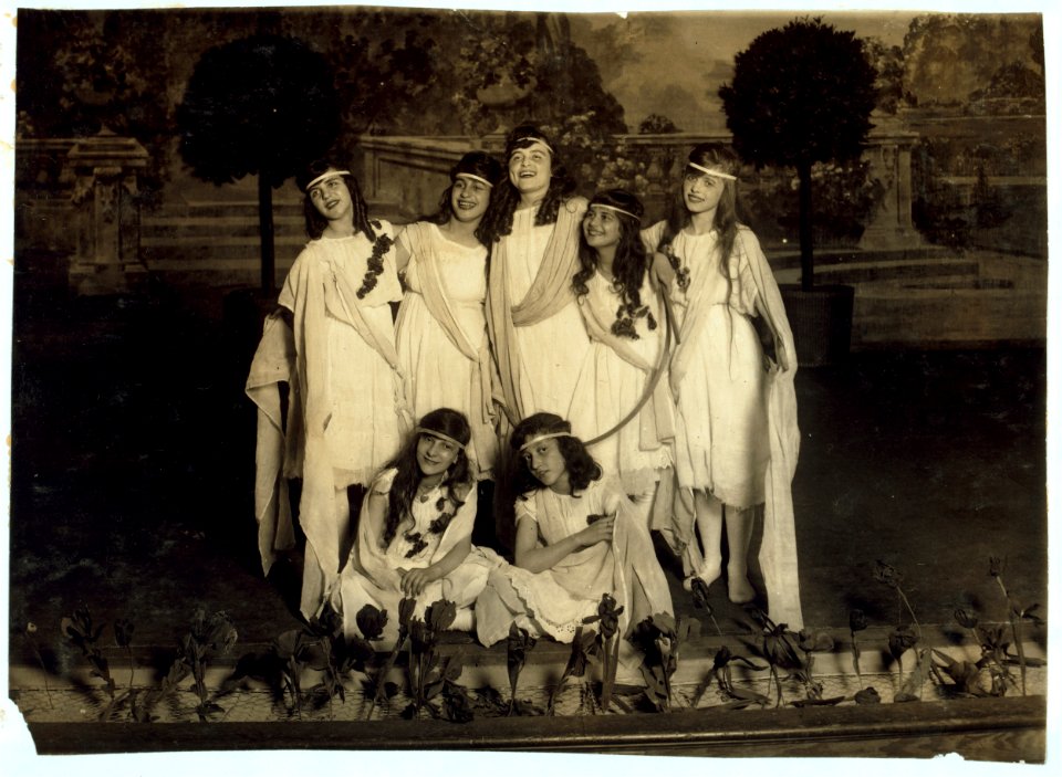 Children of the Sunshine with 'Play'. L.W. Hine. (-4140- Miss Mackay's Pageant Children of Sunshine and Shadow as presented at Washington Irving High School. LOC nclc.05593
