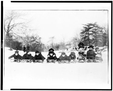 Children on sleds in Central Park, New York City LCCN94506037 photo