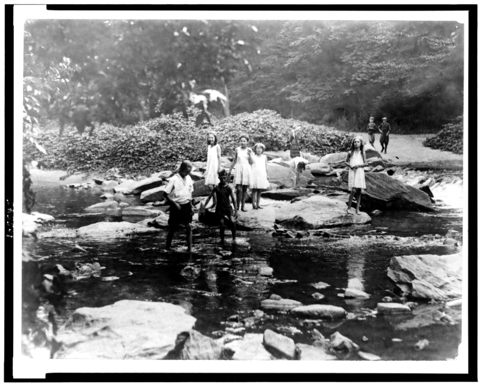 Children wading in Rock Creek, Washington, D.C. LCCN92513234