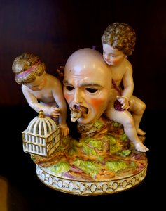 Children with mask, unidentified, porcelain - Musei Capitolini - Rome, Italy - DSC05941 photo