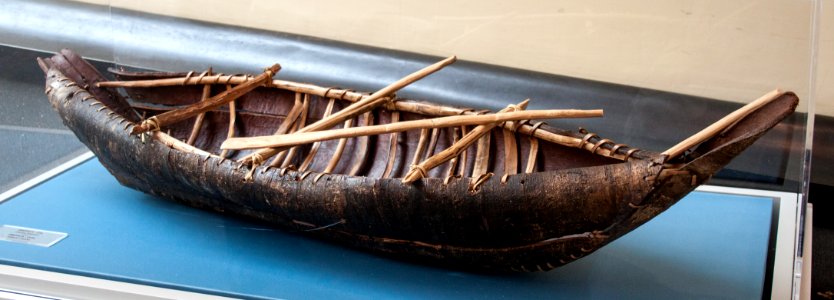 Chile, alakaluf canoe, model in the Vatican Museums
