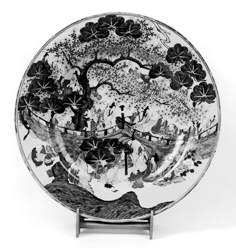 Chinese - Dish with Cherry Blossom Viewing - Walters 492239