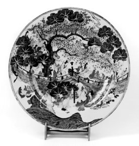 Chinese - Dish with Cherry Blossom Viewing - Walters 492239