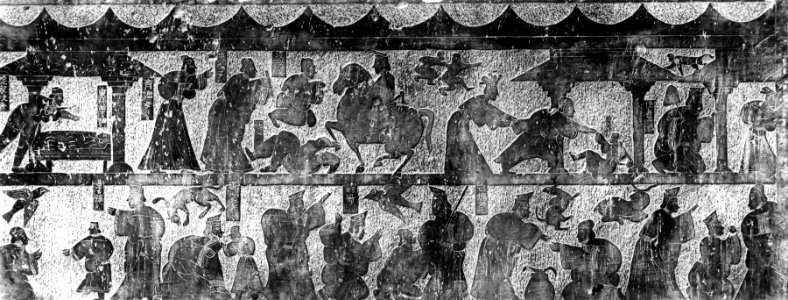 Chinese - Copy of a 2nd-century Han Tomb Relief with Narrative Scenes - Walters 2512