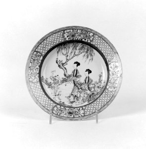 Chinese - Dish with Garden Scene - Walters 491246 photo