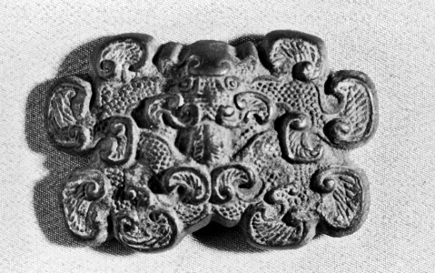 Chinese - One of a Pair of Buckle Heads - Walters 541857