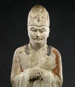 Chinese - One of a Pair of Standing Officials - Walters 492388 - Detail A