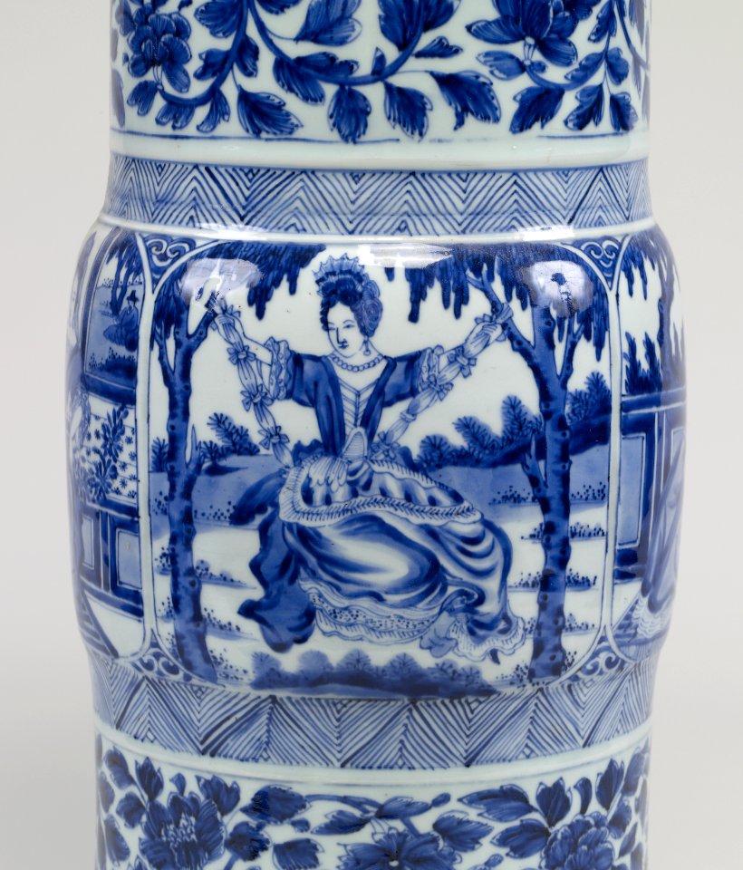 Chinese - Pair of Vases with European Women - Walters 491913, 491914 - Detail B