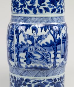 Chinese - Pair of Vases with European Women - Walters 491913, 491914 - Detail B photo