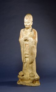 Chinese - One of a Pair of Standing Officials - Walters 492387 - Three Quarter