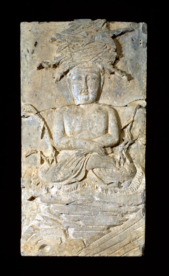 Chinese - One of Fifteen Reliefs from a Buddhist Monument - A Monkey Making an Offering - Walters 2518