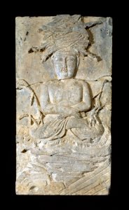 Chinese - One of Fifteen Reliefs from a Buddhist Monument - A Monkey Making an Offering - Walters 2518