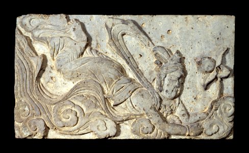 Chinese - One of Fifteen Reliefs from a Buddhist Monument - Celestial Adorants - Walters 2529