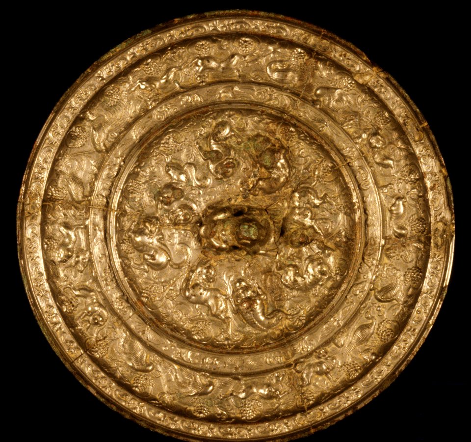 Chinese - Mirror with Lions Among Grapevines - Walters 54470
