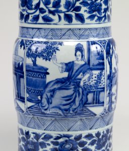 Chinese - Pair of Vases with European Women - Walters 491913, 491914 - Detail A photo