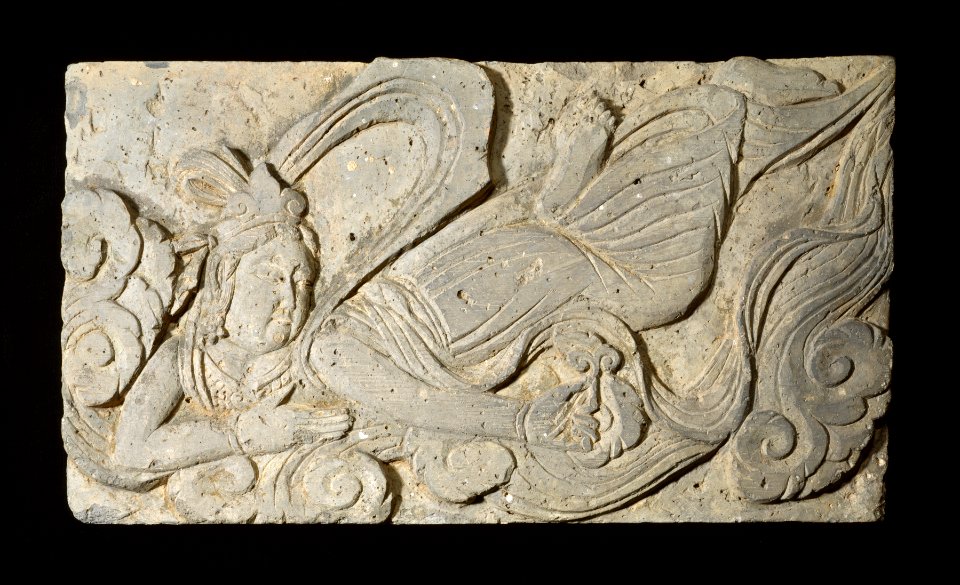 Chinese - One of Fifteen Reliefs from a Buddhist Monument - Celestial Adorants - Walters 2526