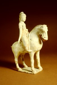 Chinese - Pair of Sculptures - Women on Horseback - Walters 492329 photo