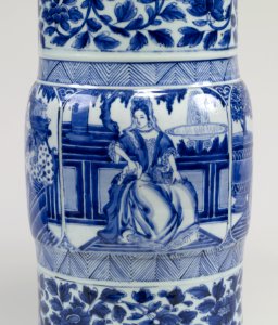 Chinese - Pair of Vases with European Women - Walters 491913, 491914 - Detail D photo