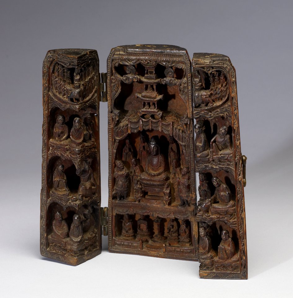Chinese - Portable Buddhist Shrine - Walters 61266 - Three Quarter