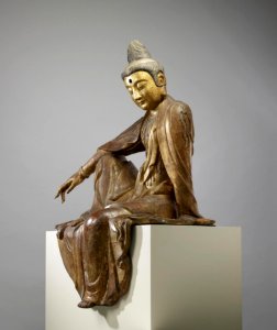 Chinese - Seated Guanyin (Kuan-yin) Bodhisattva - Walters 25256 - Three Quarter Left