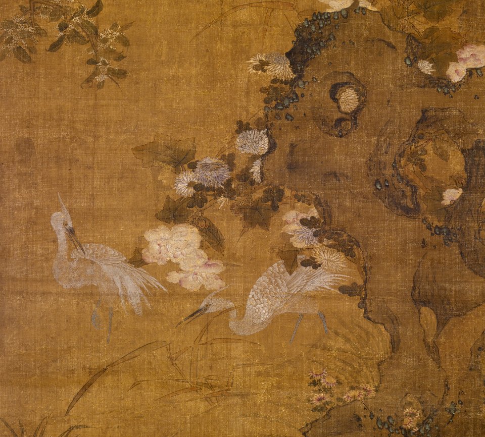 Chinese - Song Birds, Herons, Rock, and Flowering Plants and Tree - Walters 3536 - Detail A