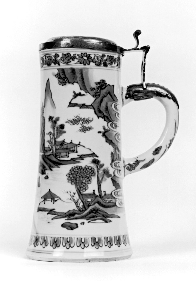 Chinese - Tankard with Dutch Silver Lid - Walters 492259