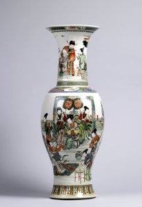 Chinese - Vase with Court Scene and Three Star Gods - Walters 492349 - Side A photo